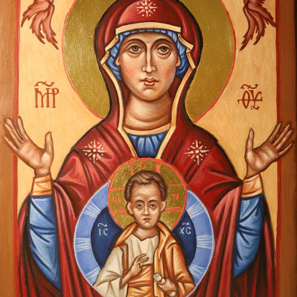 A Jel (Isten anyja gyermek Jézussal) - kézzel festett ikon